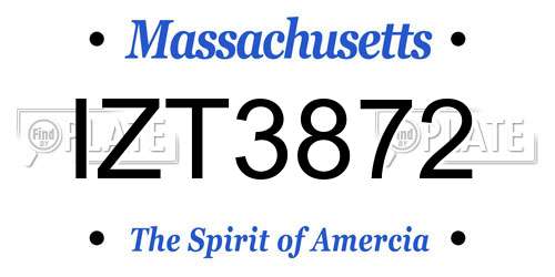 IZT3872 Massachusetts License Plate