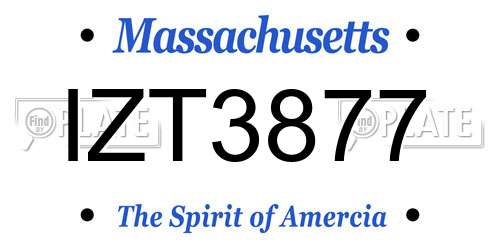 IZT3877 Massachusetts License Plate