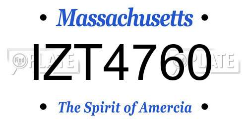 IZT4760 Massachusetts License Plate