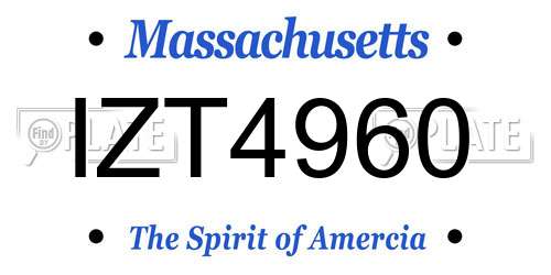 IZT4960 Massachusetts License Plate