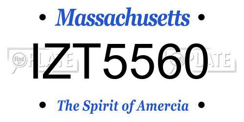 IZT5560 Massachusetts License Plate