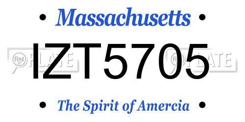 IZT5705 Massachusetts License Plate