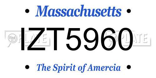 IZT5960 Massachusetts License Plate