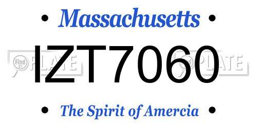 IZT7060 Massachusetts License Plate