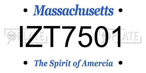 IZT7501 Massachusetts License Plate