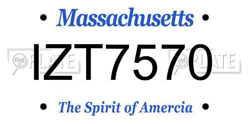 IZT7570 Massachusetts License Plate