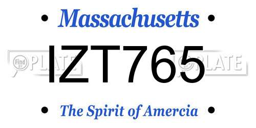 IZT765 Massachusetts License Plate