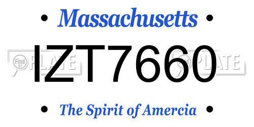IZT7660 Massachusetts License Plate