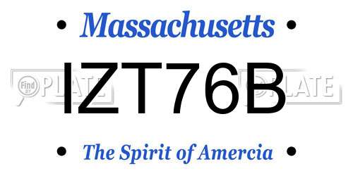 IZT76B Massachusetts License Plate