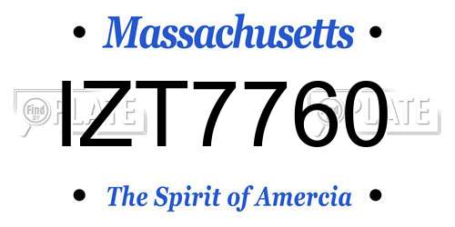IZT7760 Massachusetts License Plate
