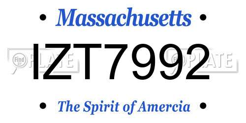 IZT7992 Massachusetts License Plate