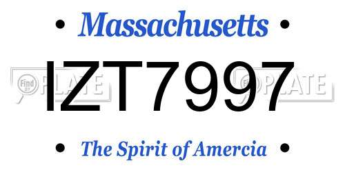 IZT7997 Massachusetts License Plate