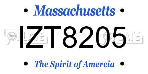IZT8205 Massachusetts License Plate