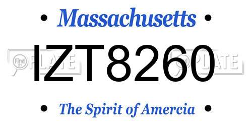 IZT8260 Massachusetts License Plate