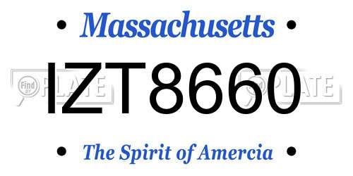 IZT8660 Massachusetts License Plate