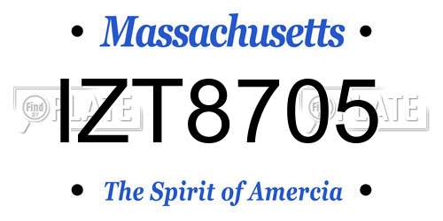 IZT8705 Massachusetts License Plate