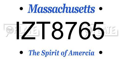 IZT8765 Massachusetts License Plate