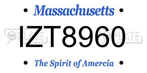 IZT8960 Massachusetts License Plate