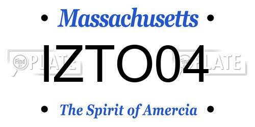 IZTO04 Massachusetts License Plate