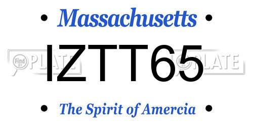 IZTT65 Massachusetts License Plate
