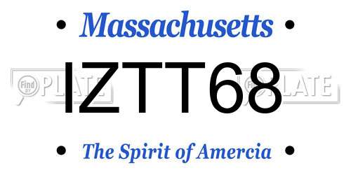 IZTT68 Massachusetts License Plate