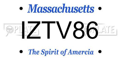 IZTV86 Massachusetts License Plate