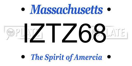 IZTZ68 Massachusetts License Plate