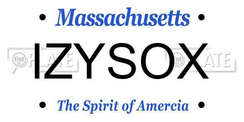 IZYSOX Massachusetts License Plate