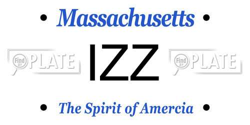 IZZ Massachusetts License Plate