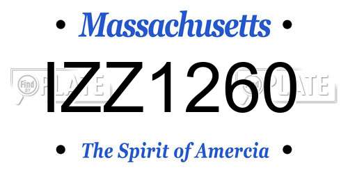 IZZ1260 Massachusetts License Plate