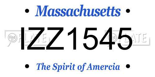 IZZ1545 Massachusetts License Plate