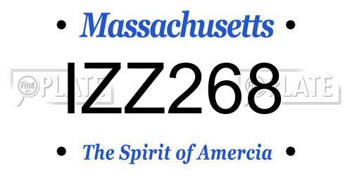 IZZ268 Massachusetts License Plate