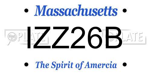 IZZ26B Massachusetts License Plate
