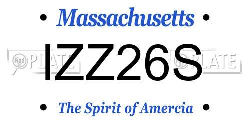 IZZ26S Massachusetts License Plate