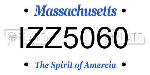 IZZ5060 Massachusetts License Plate