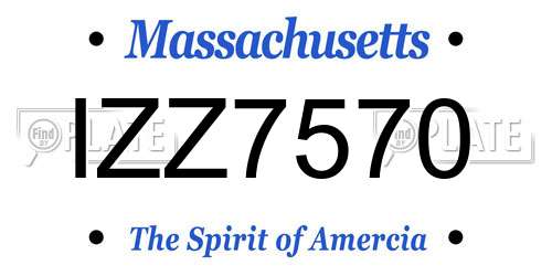 IZZ7570 Massachusetts License Plate