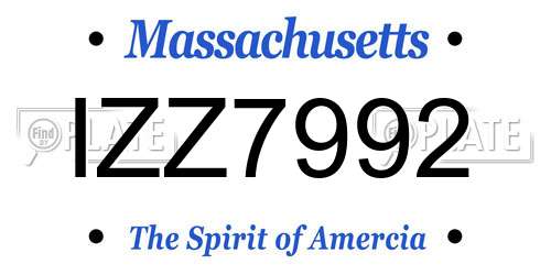 IZZ7992 Massachusetts License Plate
