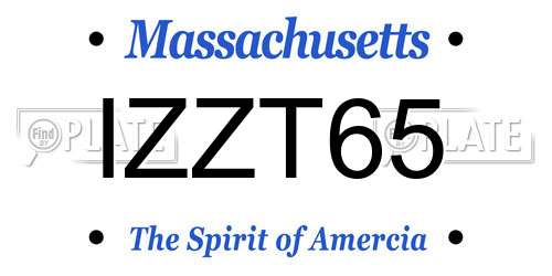IZZT65 Massachusetts License Plate