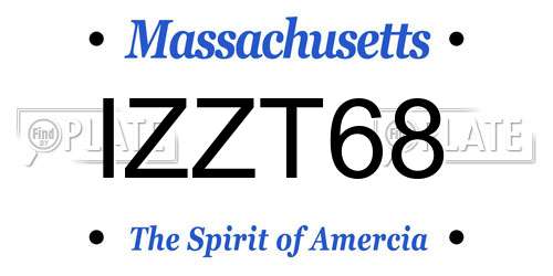 IZZT68 Massachusetts License Plate