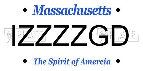 IZZZZGD Massachusetts License Plate