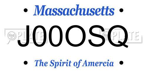 J00OSQ Massachusetts License Plate
