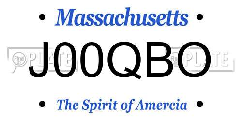 J00QBO Massachusetts License Plate