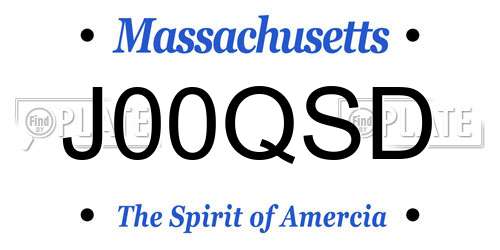 J00QSD Massachusetts License Plate