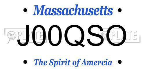 J00QSO Massachusetts License Plate