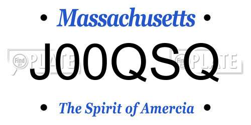 J00QSQ Massachusetts License Plate