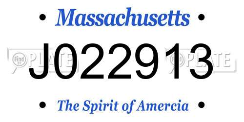 J022913 Massachusetts License Plate