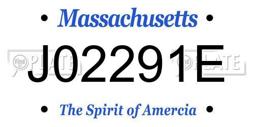 J02291E Massachusetts License Plate