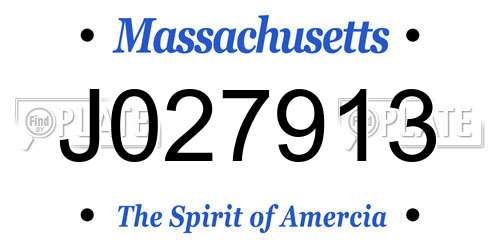J027913 Massachusetts License Plate