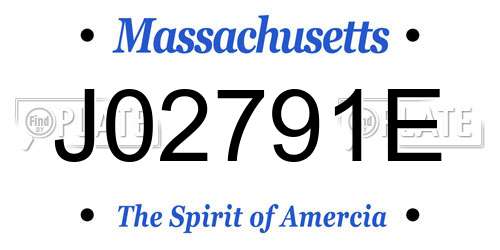J02791E Massachusetts License Plate
