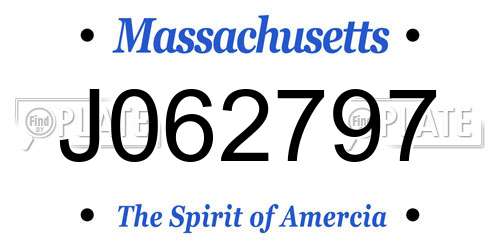 J062797 Massachusetts License Plate